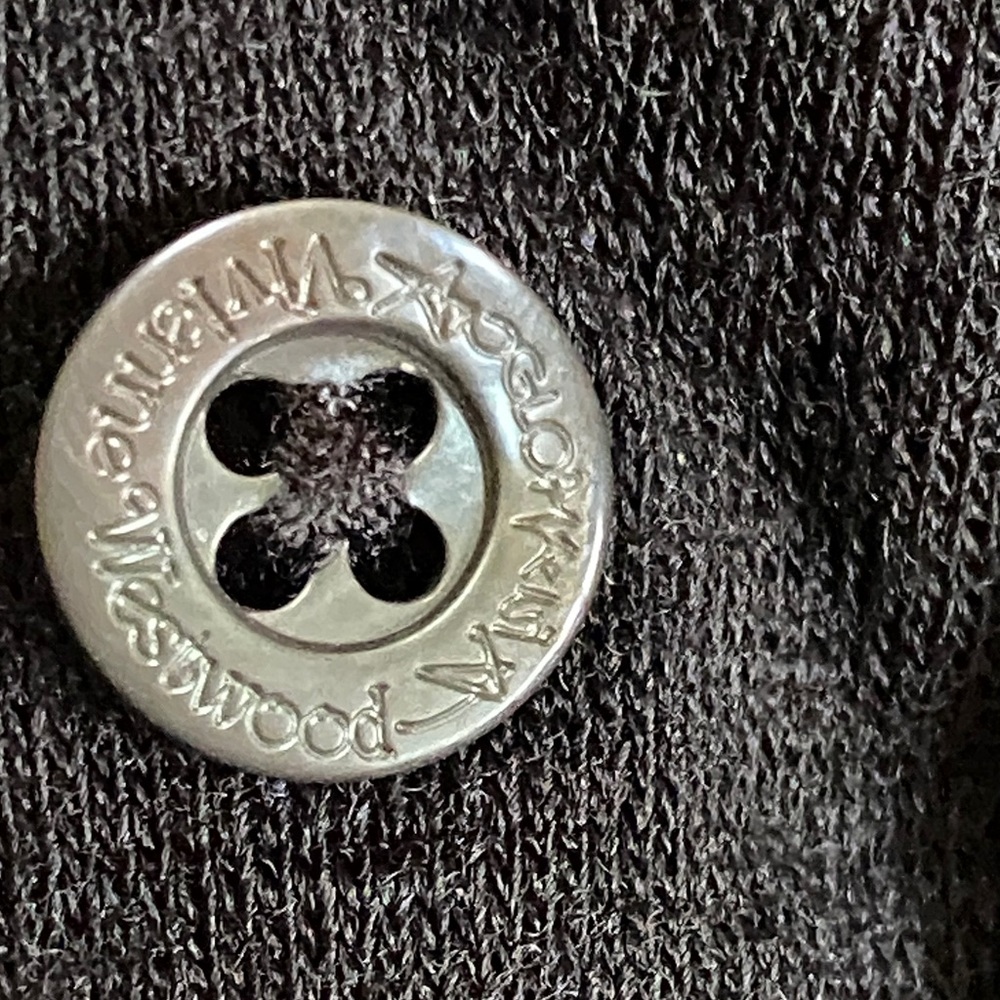Vivienne Westwood Thin Wool Silk Combination Dress Logo Buttons Black - Picture 7 of 11